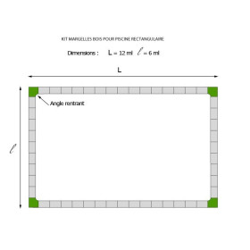 Kit margelle en pierre reconstituée 6 x 12 ml bois foncé