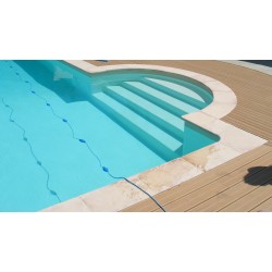 Kit margelle en pierre reconstituée plate avec escalier 2,5 cm 6 x 12 ml ocre