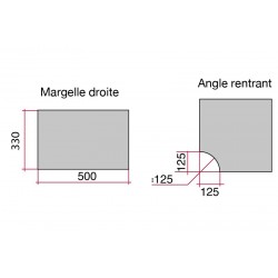 Kit margelle en pierre reconstituée plate 4 cm 4 x 8 ml camel