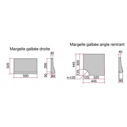 Kit margelle en pierre reconstituée galbée 4 cm 4 x 8 ml ocre