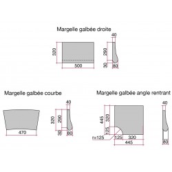 Kit margelle en pierre reconstituée galbée avec escalier roman 4 cm 4 x 8 ml ocre