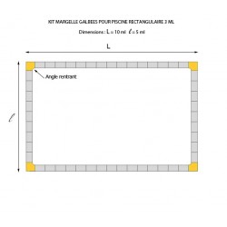 Kit margelle en pierre reconstituée galbée 4 cm 5 x 10 ml ocre