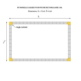 Kit margelle en pierre reconstituée galbée 4 cm 6 x 12 ml ocre