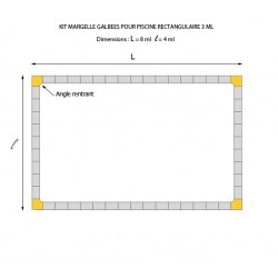 Kit margelle en pierre reconstituée galbée 4 cm 4 x 8 ml blanc