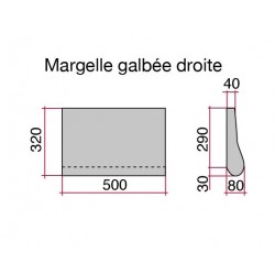 Margelle en pierre reconstituée galbée droite 50 x 32 x 4 cm camel