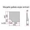 Margelle en pierre reconstituée galbée angle rentrant 32 x 32 x 4 cm camel