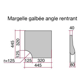 Margelle en pierre reconstituée galbée angle rentrant 32 x 32 x 4 cm ocre