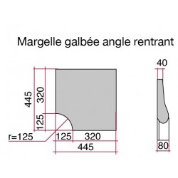 Margelle en pierre reconstituée galbée angle rentrant 32 x 32 x 4 cm ocre