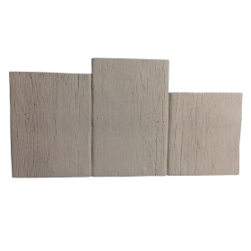 Bordure de jardin en pierre reconstituée planche apparence bois foncé 60 x 3 x 30 cm