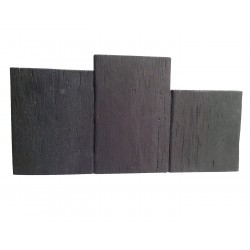 Bordure de jardin en pierre reconstituée planche apparence bois 60 x 3 x 30 cm graphite