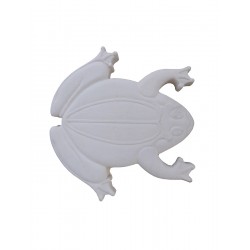 Pas japonais de jardin en pierre reconstituée animaux grenouille blanc 30 x 28 x 3 cm