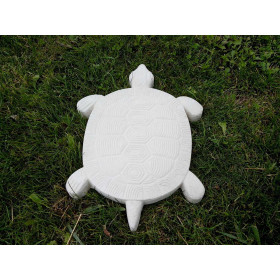 Pas japonais de jardin en pierre reconstituée animaux tortue blanc 30 x 28 x 3 cm