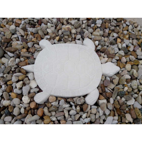 Pas japonais de jardin en pierre reconstituée animaux tortue blanc 30 x 28 x 3 cm