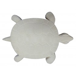 Pas japonais de jardin en pierre reconstituée animaux tortue blanc 30 x 28 x 3 cm