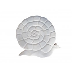 Pas japonais de jardin en pierre reconstituée animaux escargot blanc 30 x 28 x 3 cm