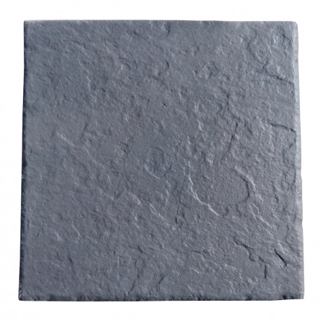 Dalle de terrasse en pierre reconstituée 45,5 x 45,5 x 3 cm ardoisée anthracite