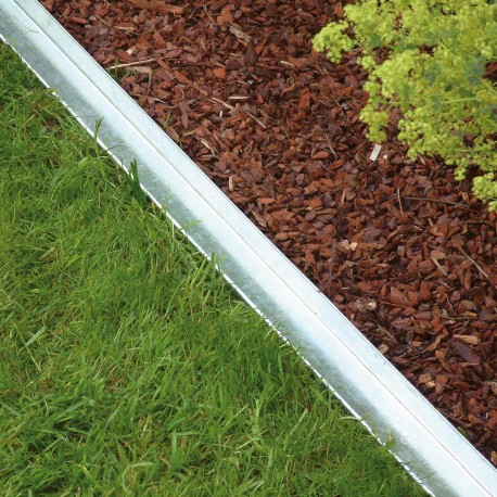 Bordure de jardin droite en métal galvanisé 118 x 4 x 9 cm