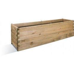 Jardinière en bois rectangulaire Oléa 180 x 50 x 50 cm