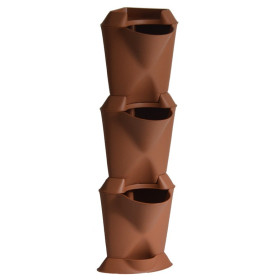 Jardinière en polypropylène Mini-Garden Corner 17 x 17 x 30 cm terracotta
