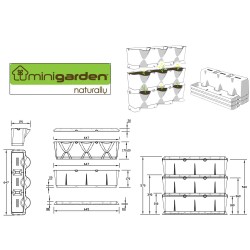 Jardinière murale en polypropylène Mini-Garden 64,6 x 19 x 57 cm vert