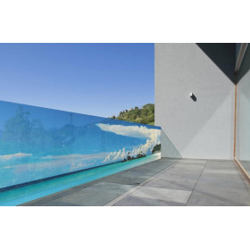 Brise vue de jardin en polyester décor Atoll 300 x 80 cm