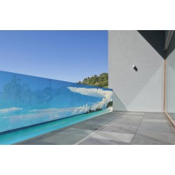 Brise vue de jardin en polyester décor Atoll 300 x 80 cm