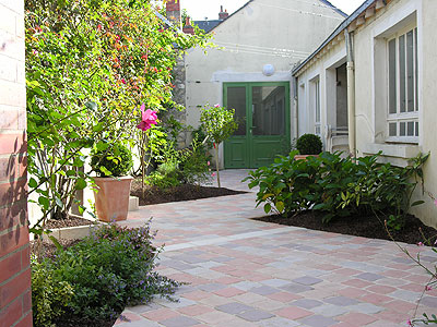 pavé pierre reconstituée terrasse