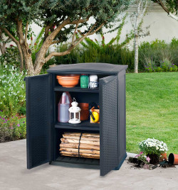 armoire basse plastique 250 l anthracite