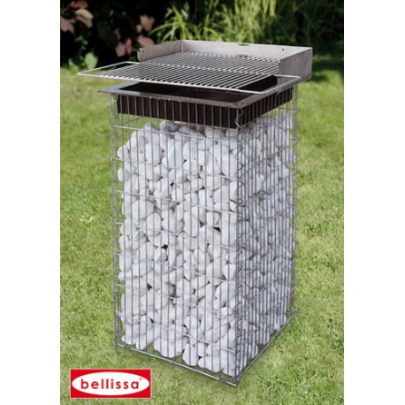 barbecue gabion 40 x 40 cm avec galets