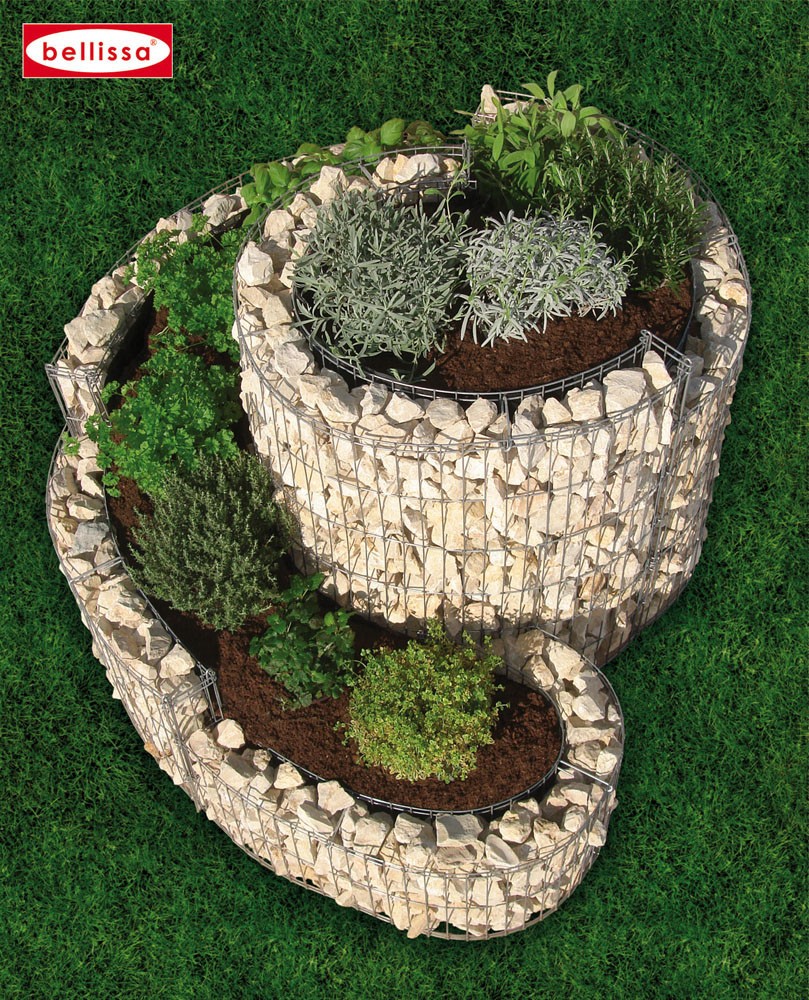 jardinière gabion spirale en potager