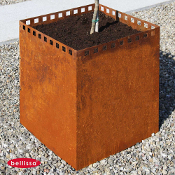 jardinière acier carrée corten