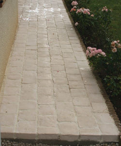 pavé pierre reconstituée 6 cm ocre