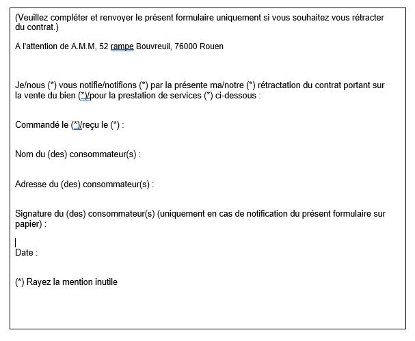 formulaire retractation