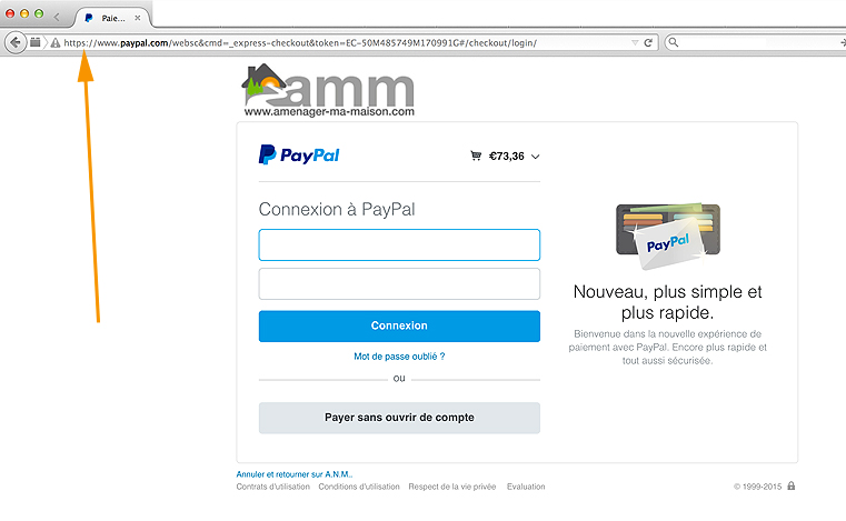 Paiement PAYPAL Amenager MA MAison